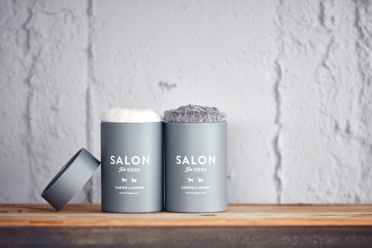 画像13: 【SALON FOR DOGS】 優しいタオル  ２色セット 円筒ケース付き (13)