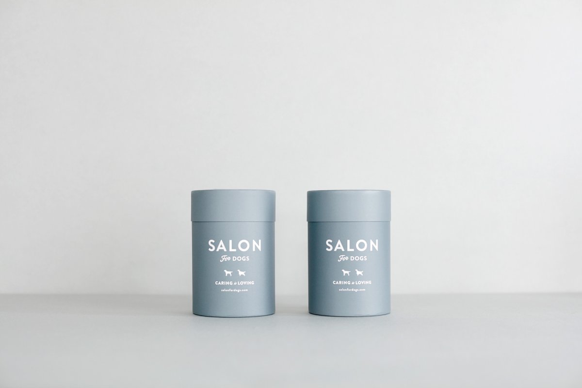 画像2: 【SALON FOR DOGS】 優しいタオル  ２色セット 円筒ケース付き (2)